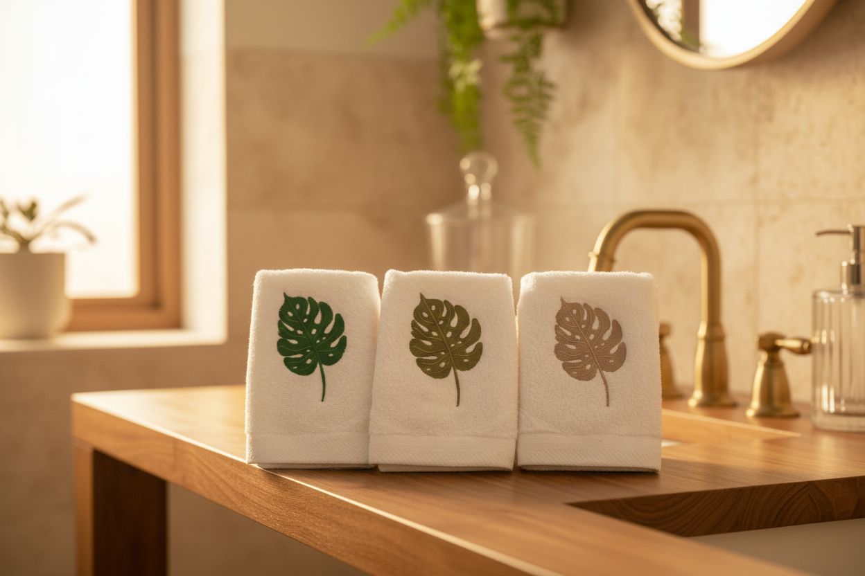 Leaves guest towels set