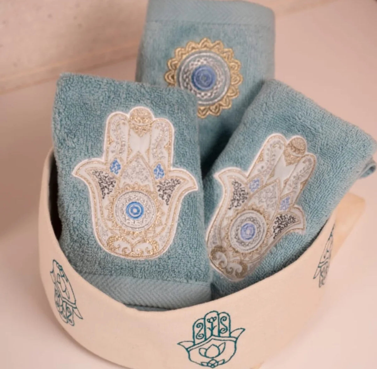 Oriental kaff guest towels set
