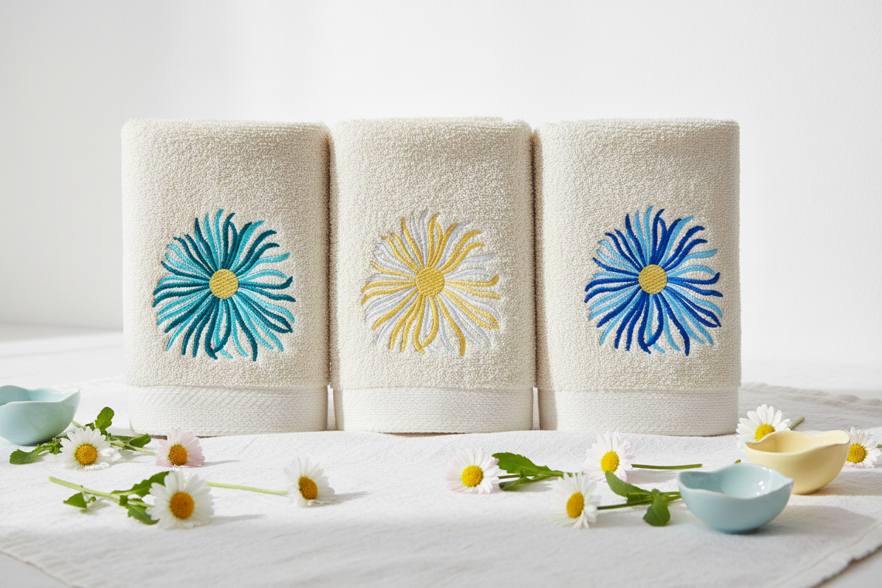 Flowers hand towels