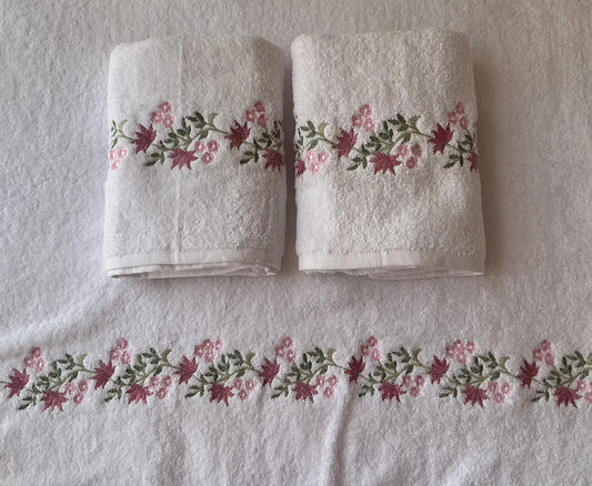 Winter flower towel set