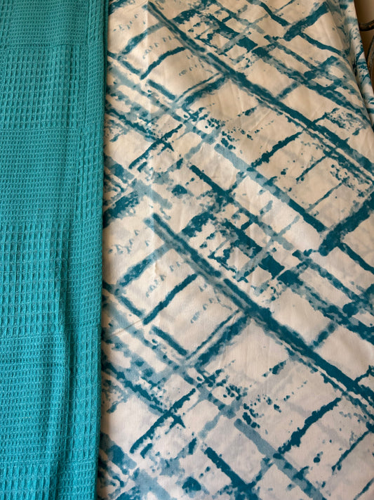 Tirquoize lines bed sheet set