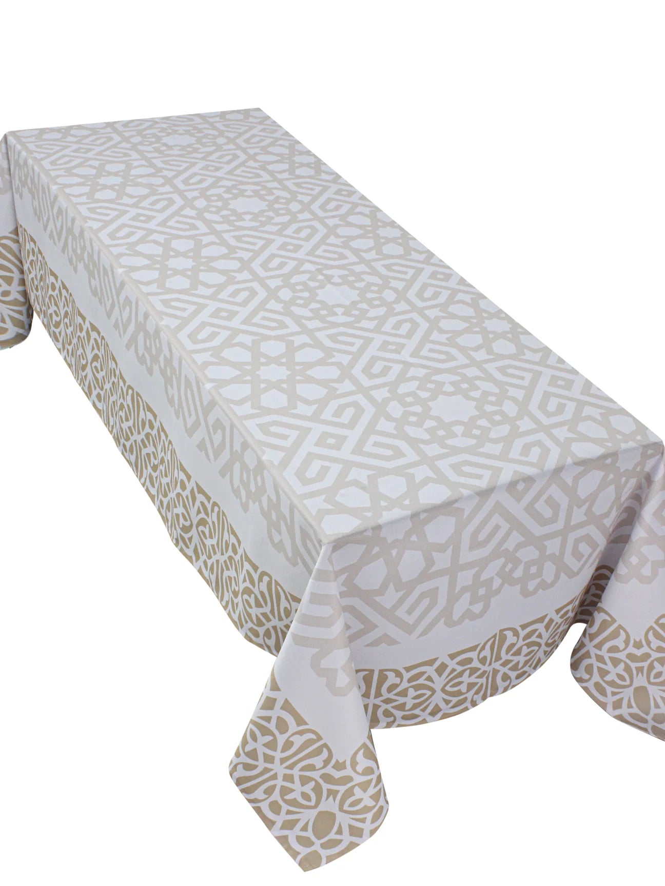 Beige arabesque table cover