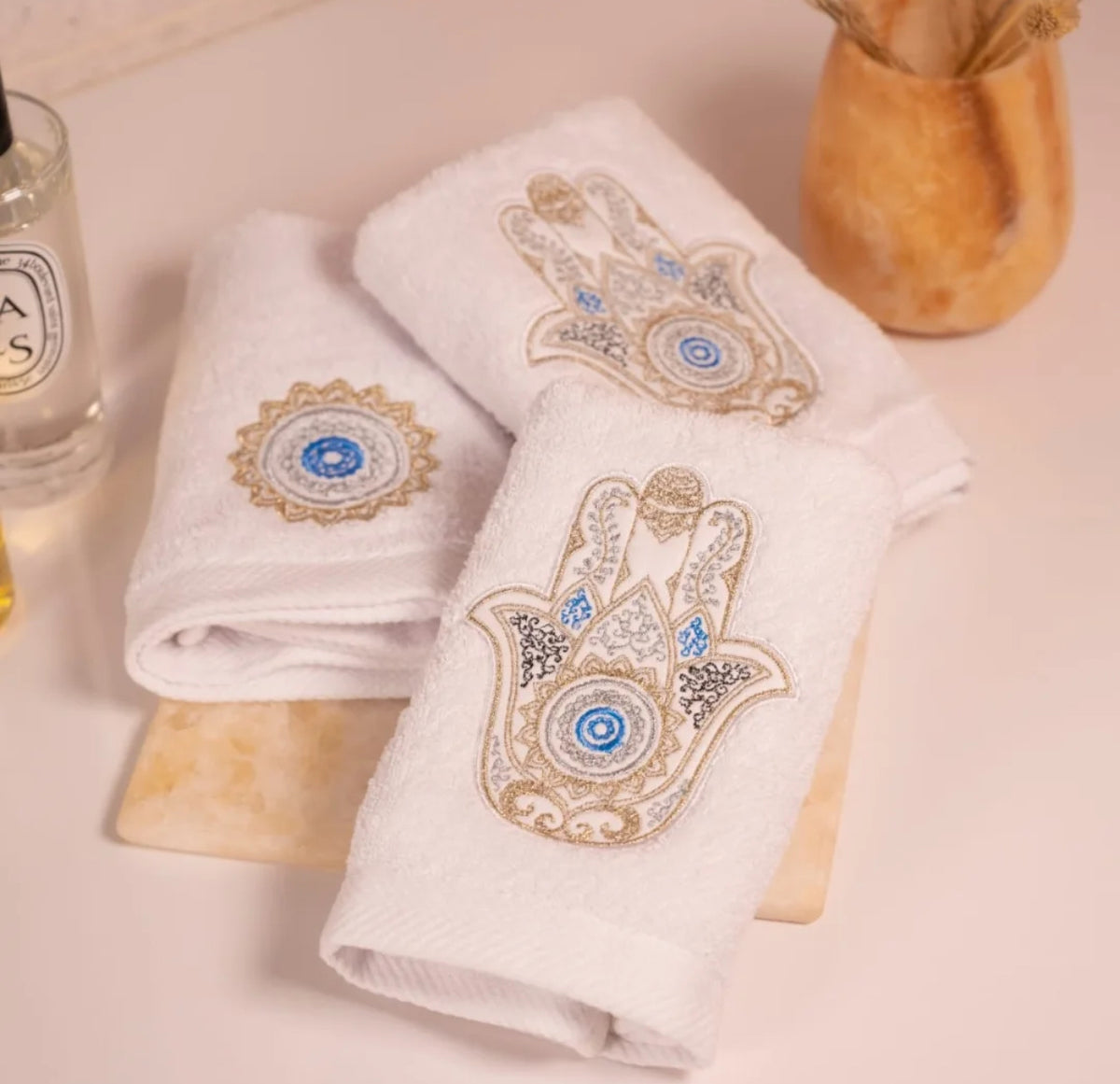 Oriental kaff guest towels set