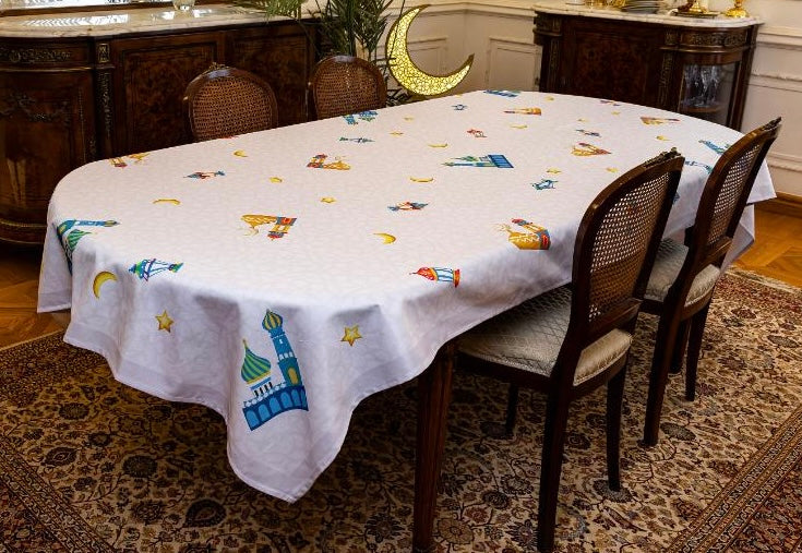 Colored mosque table cover