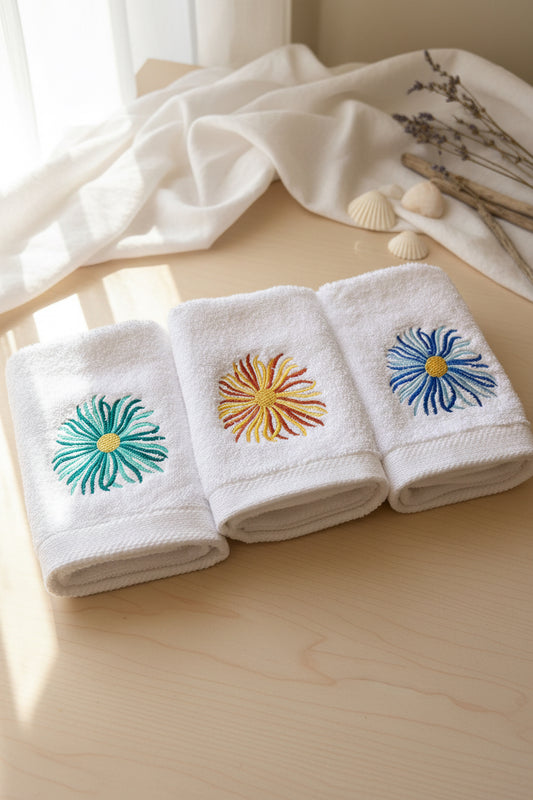 Flowers hand towels