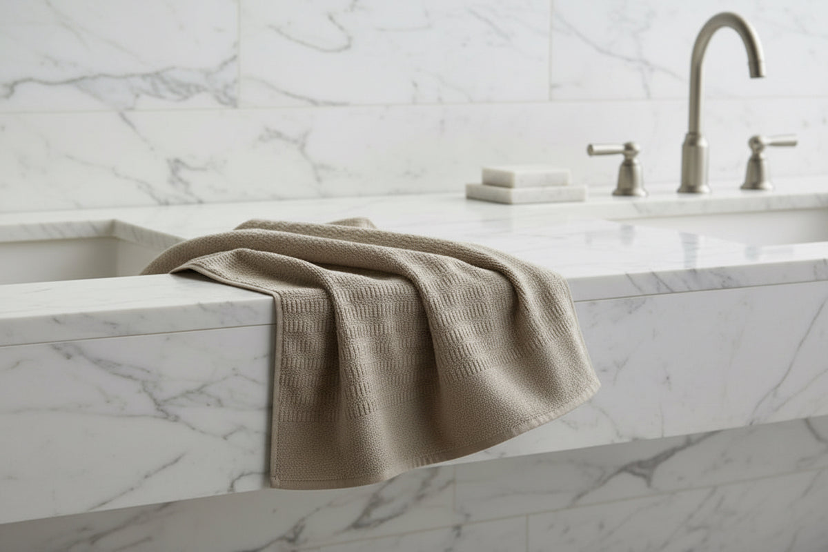 Stripped pattened towel