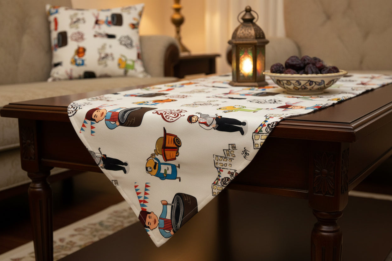 Ramadan characters table cover