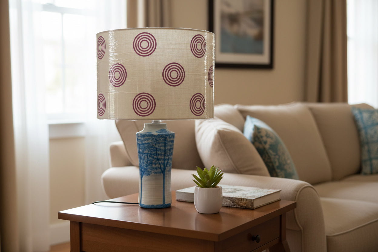 Boho circulos Magenta Lamp