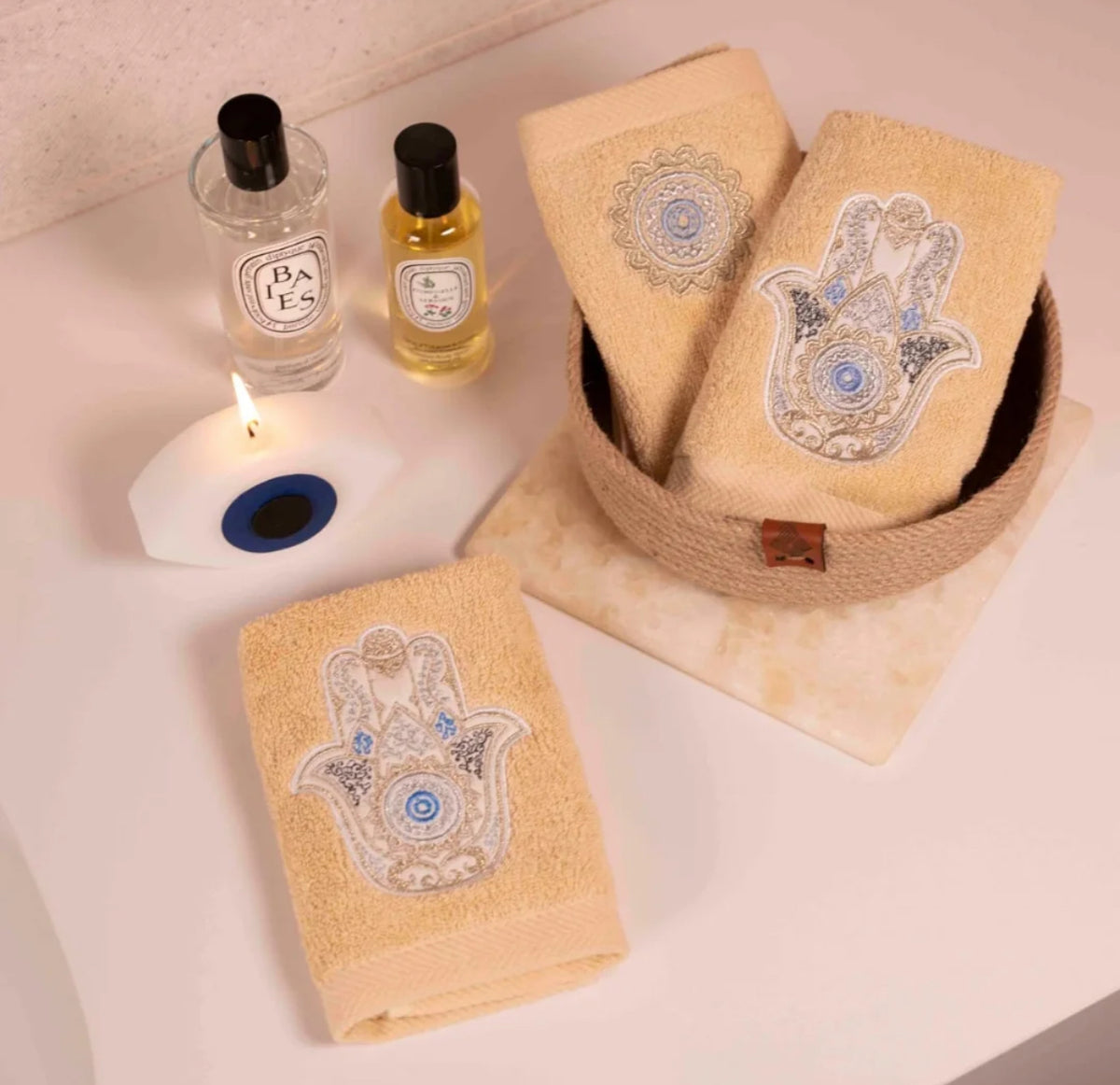 Oriental kaff guest towels set