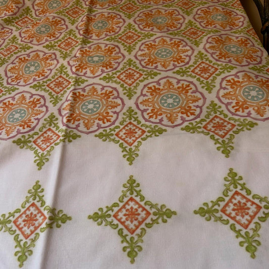 Orange mandala bed sheet set