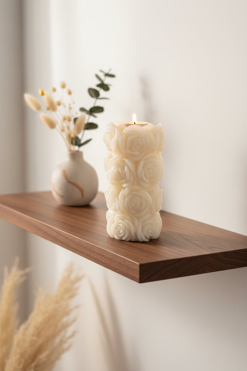 Flower pillar candle