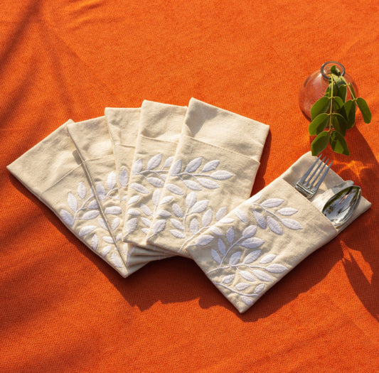 Summer leaves utensils pocket set