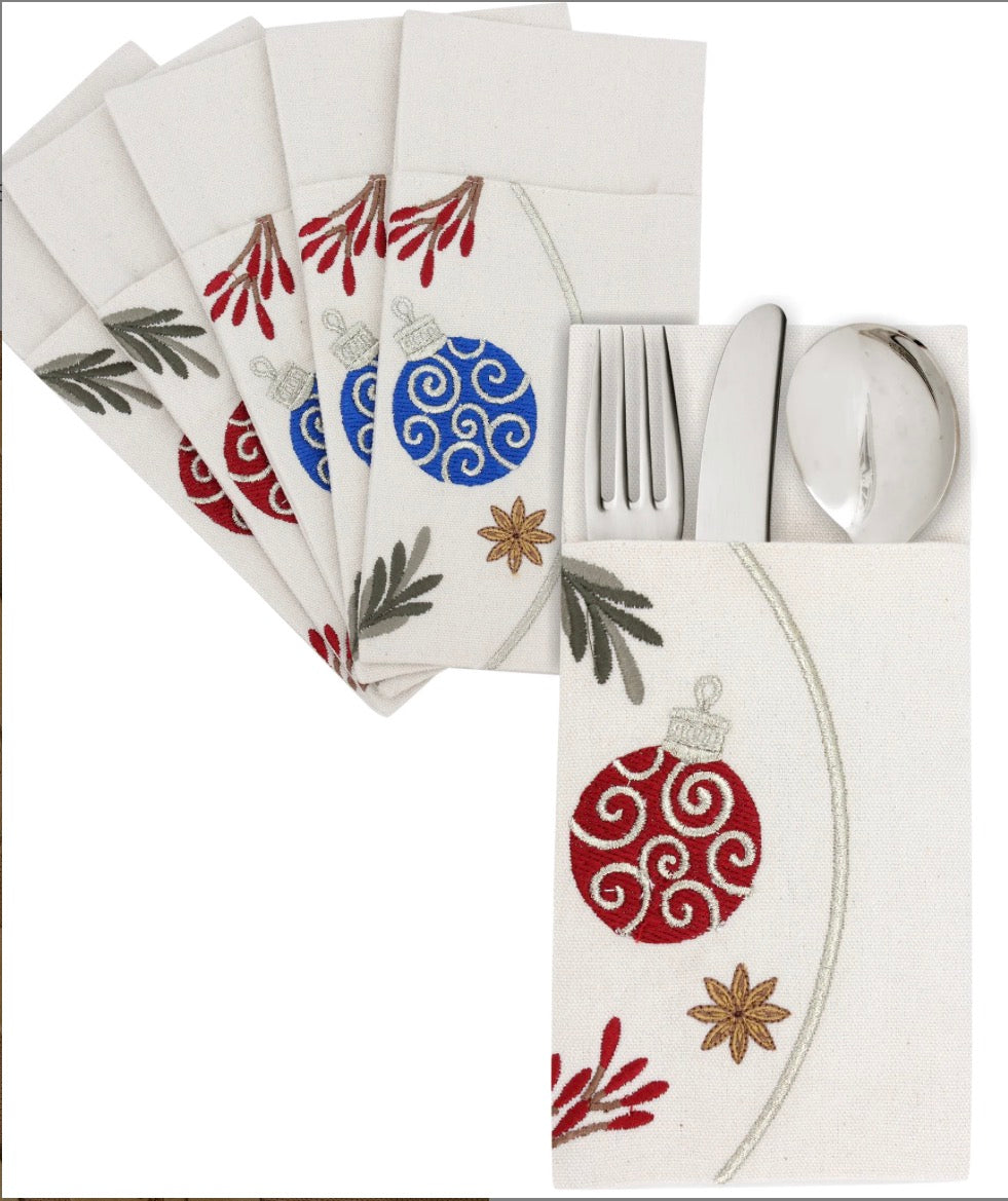Festive ornaments utencils pocket