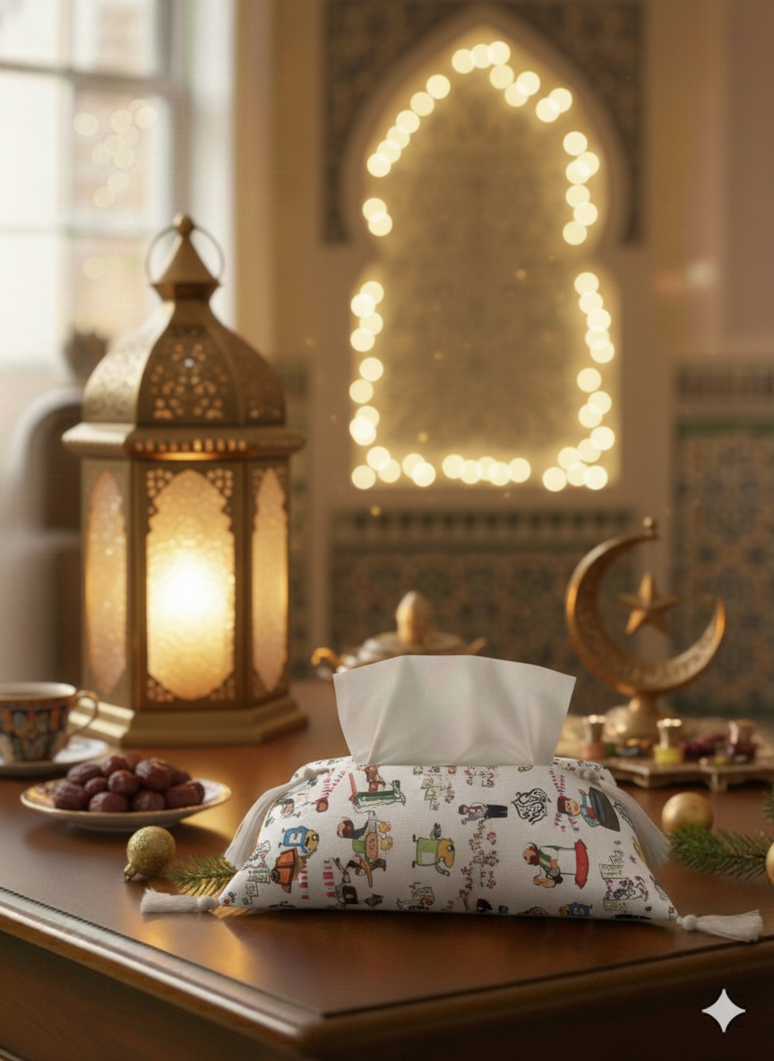Ramadan characters tissue cover