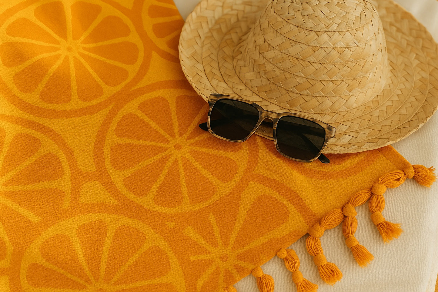 Orange beach towel