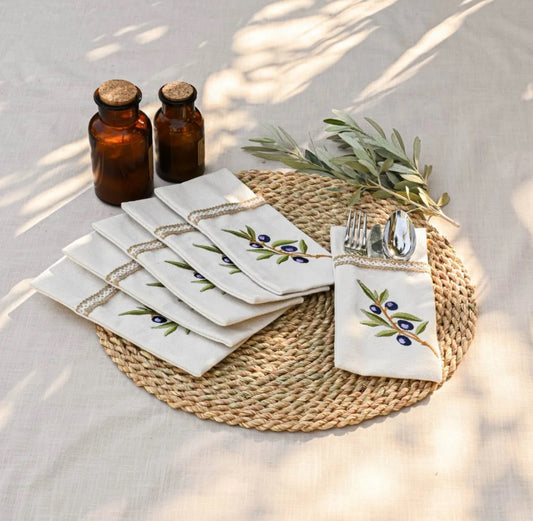 Olive branch cutlery holder