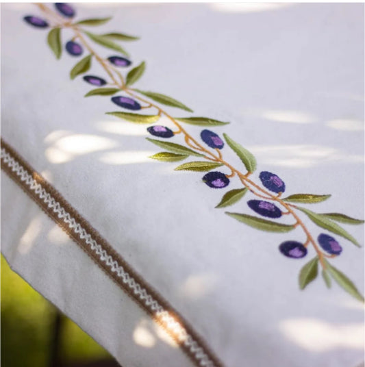 Olive branch table runner