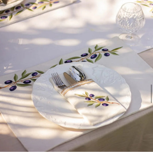 Olive branch placemat set