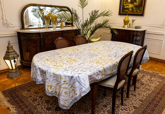 Colored infusions calligraphy table cover