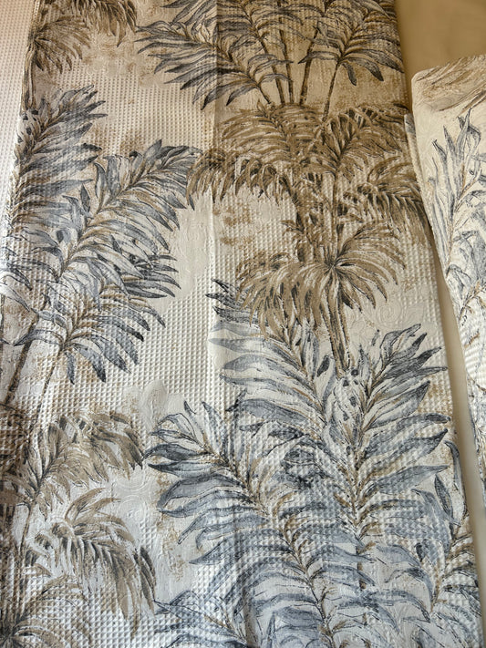 Blue palm printed coverta