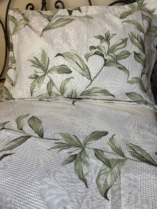 Green branch printed coverta