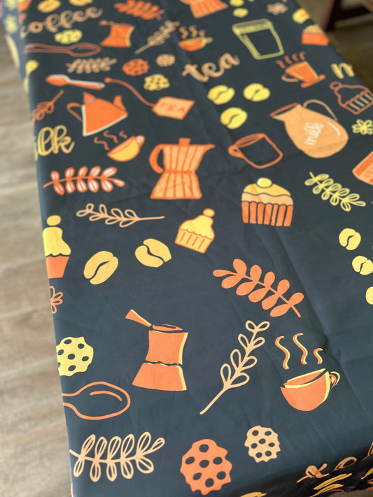 Tea time waterproof table cover