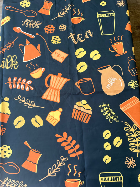 Tea time waterproof table cover