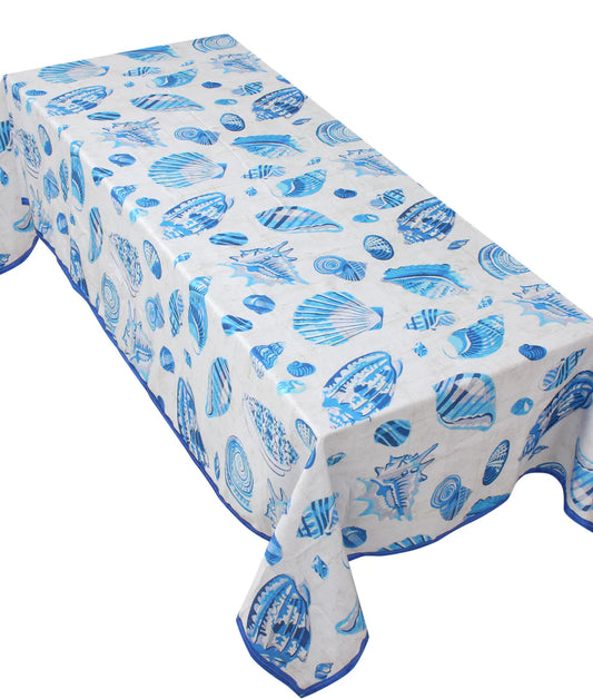 Blue big shell table cover