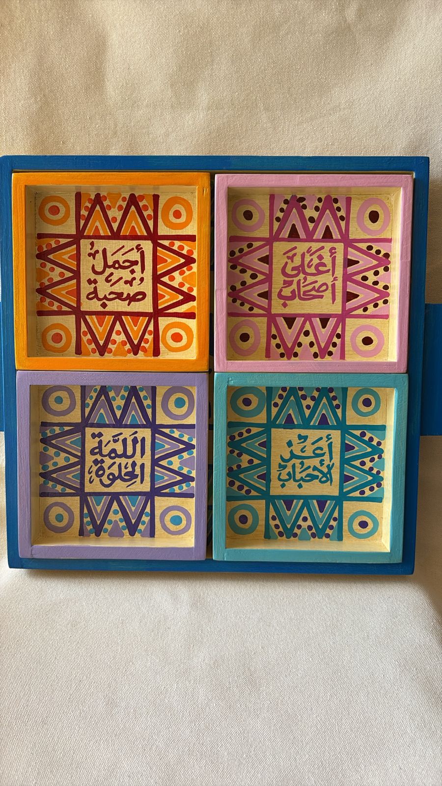 Large divided wooden tray
