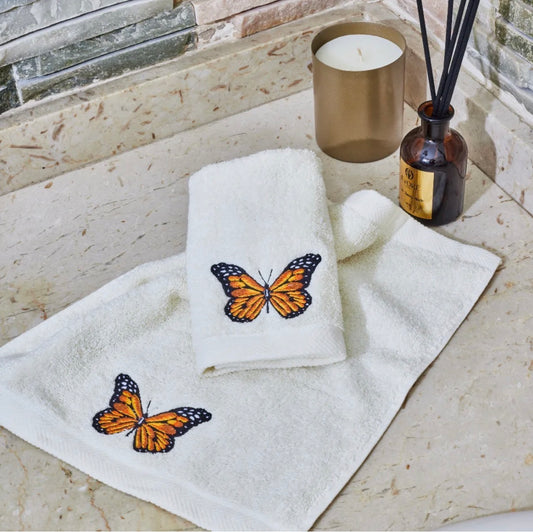 Butterfly guest towels