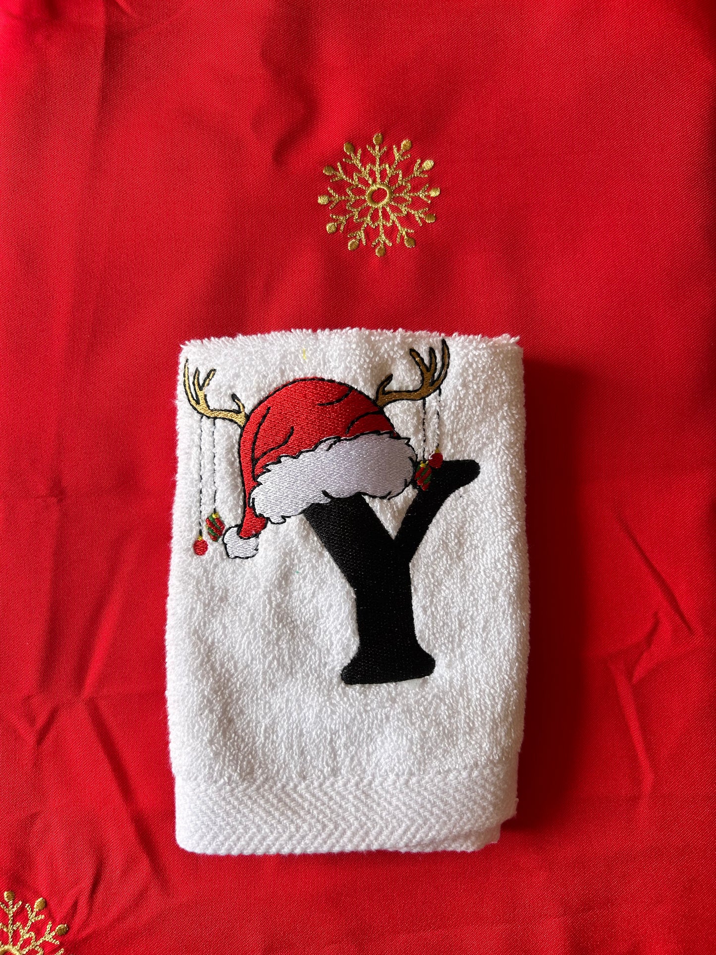 Alphabet Christmas towels