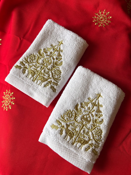 Christmas tree guest towels