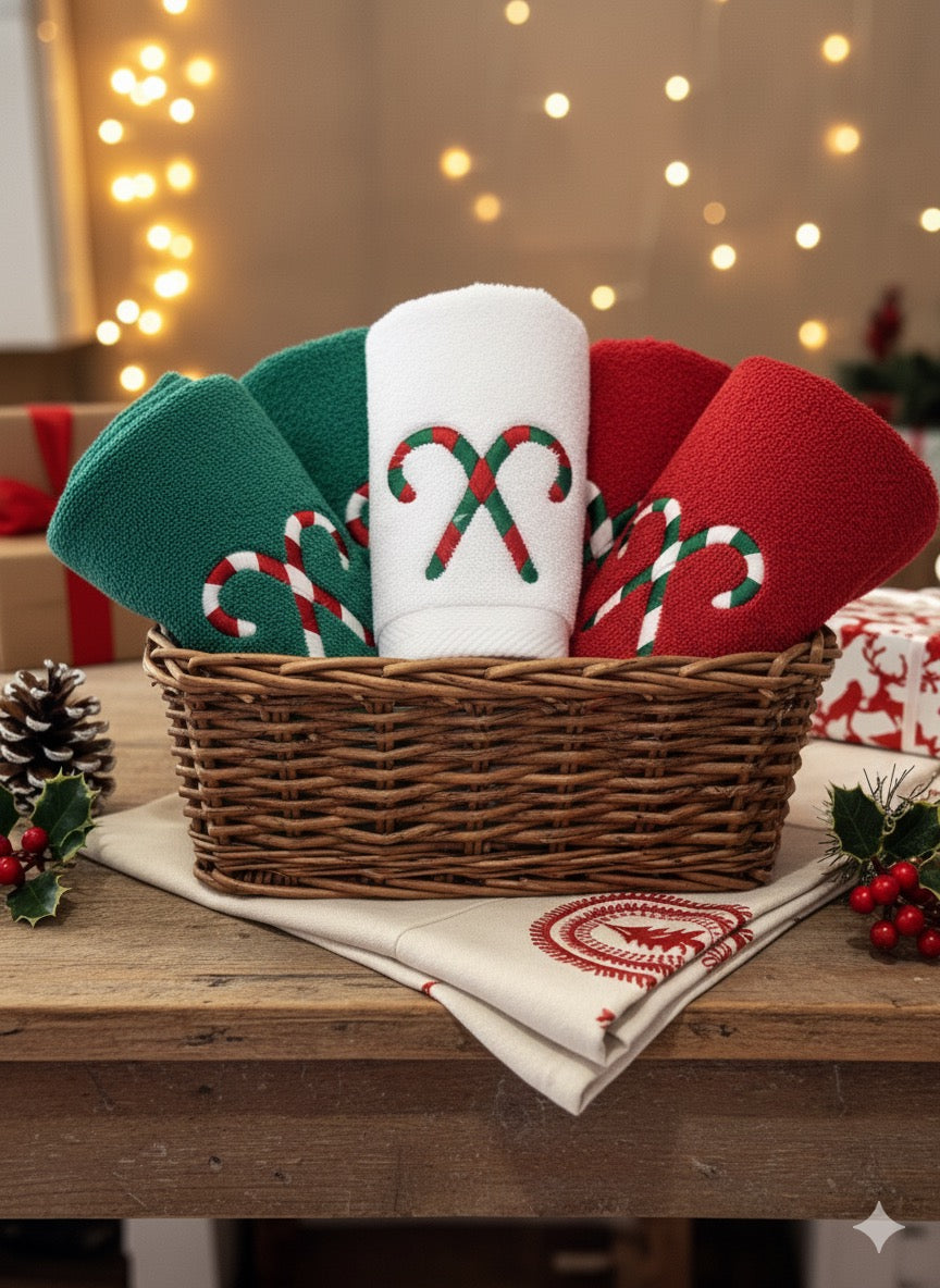 Candy cane Guest towels set
