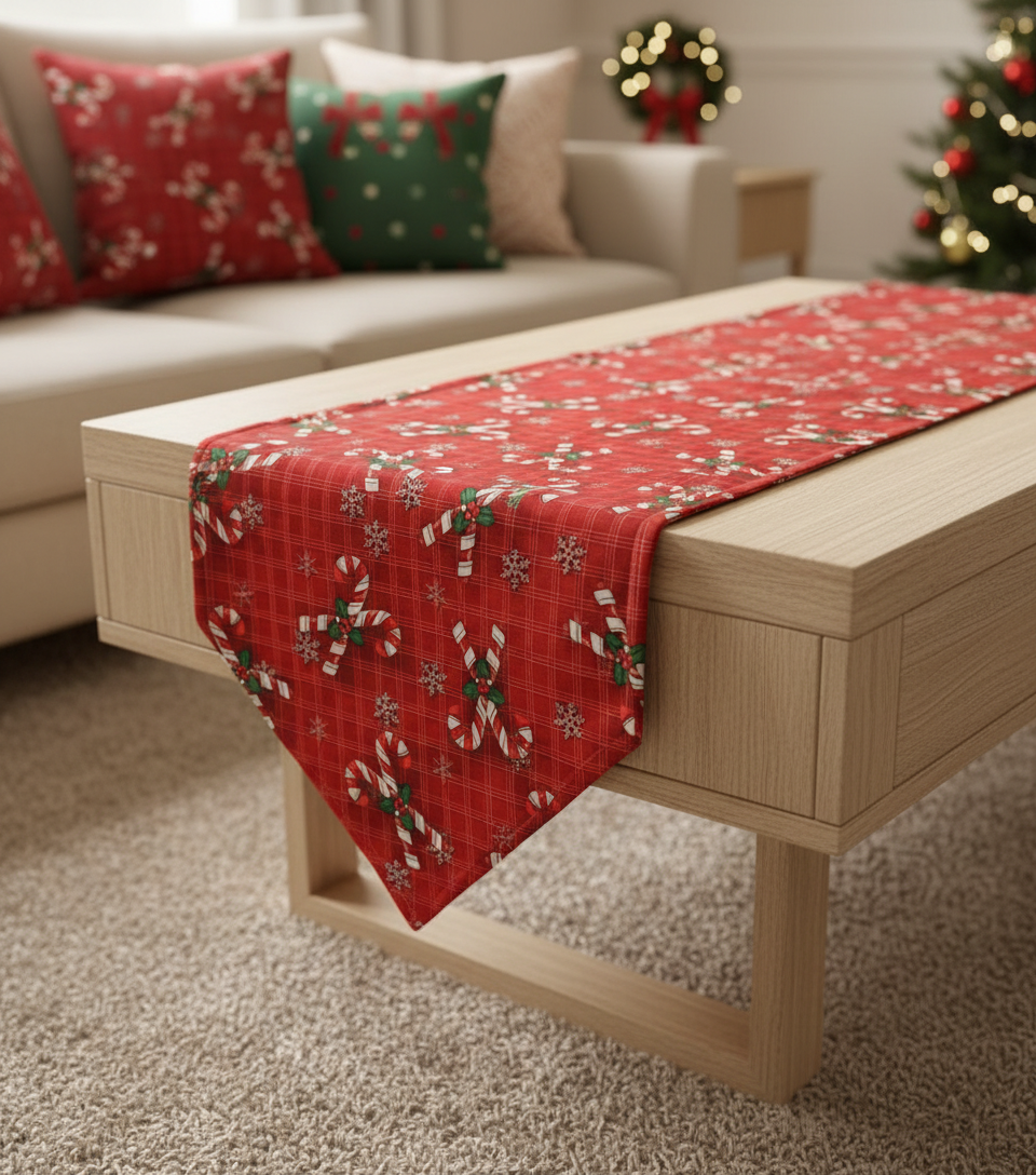 Candy cane table runner