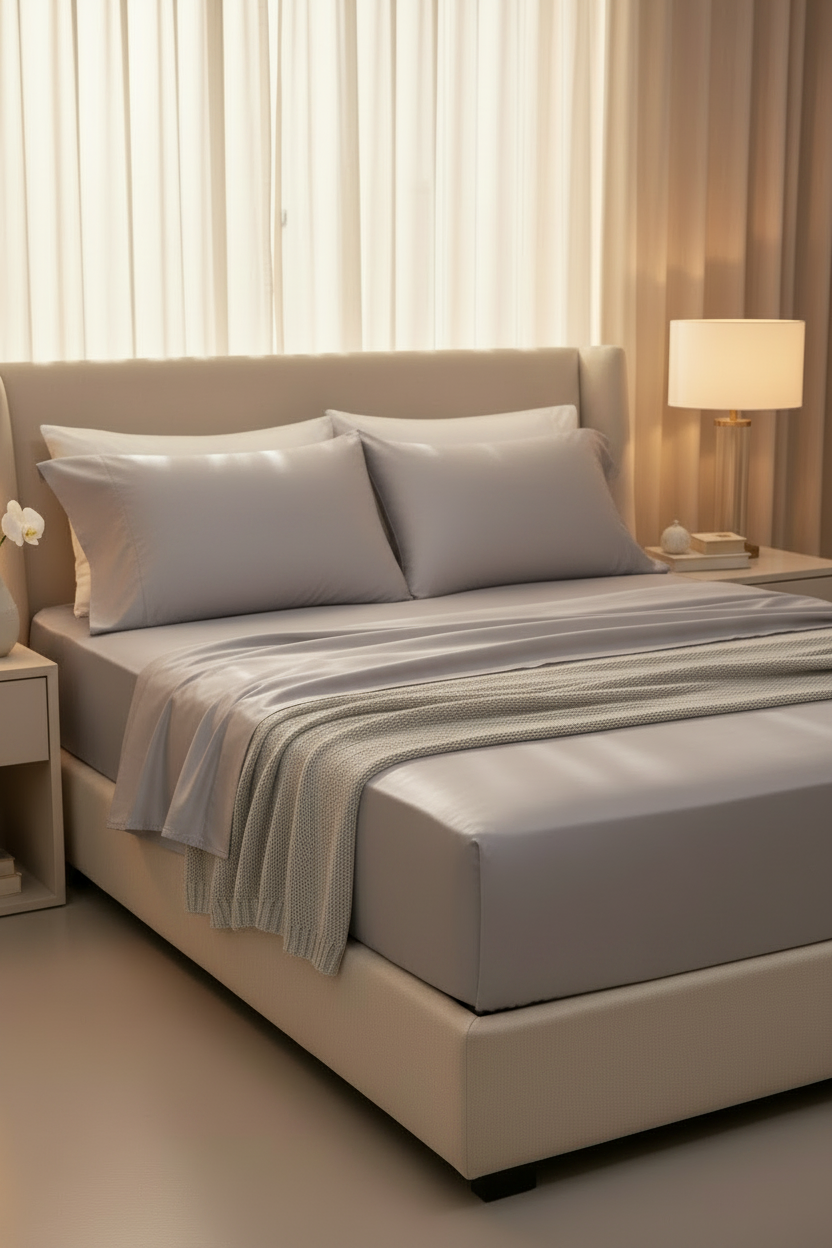 Satin fitted bed sheet sets