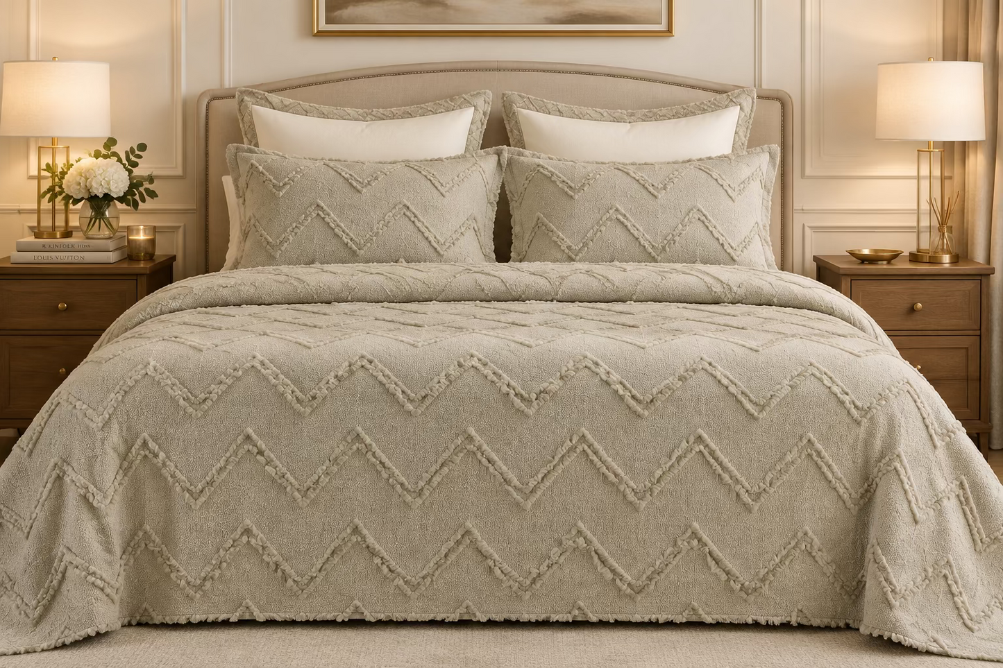 Zigzag bed cover