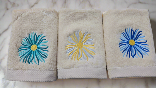Flowers hand towels