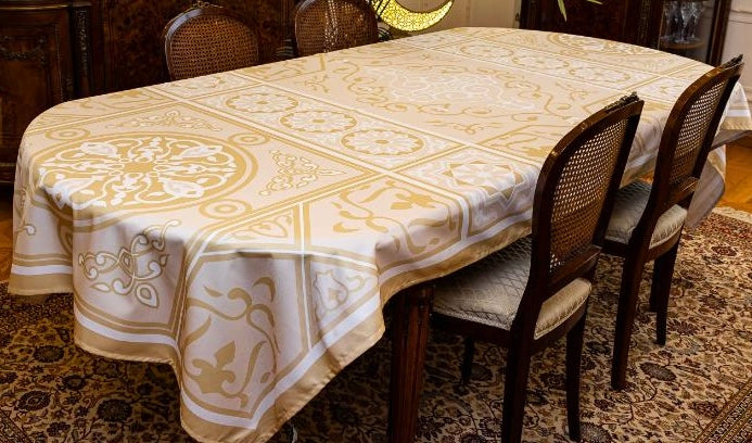 Beige khayameya table cover
