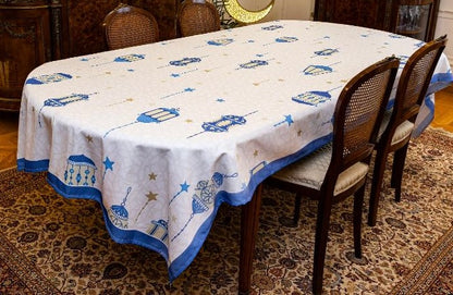 Blue lantern table cover