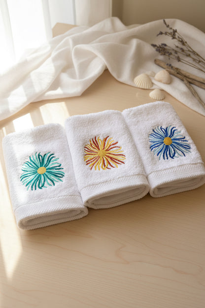 Flowers hand towels