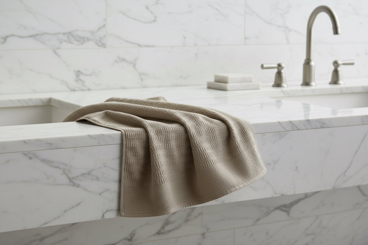 Stripped pattened towel