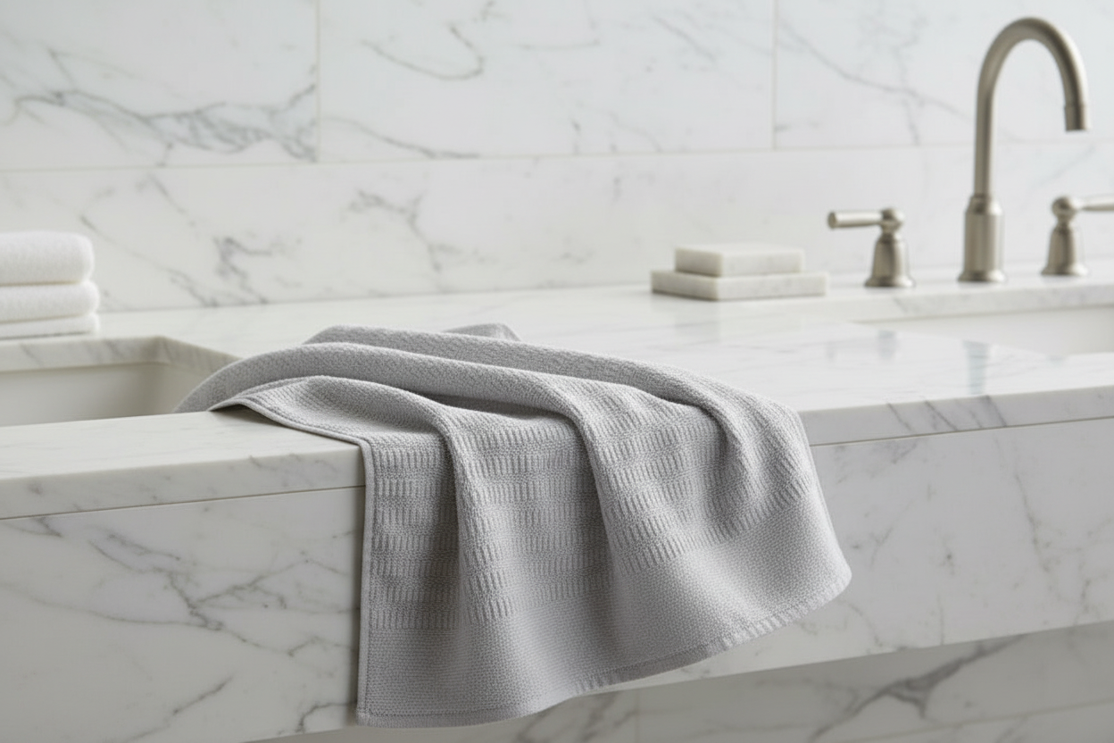 Stripped pattened towel