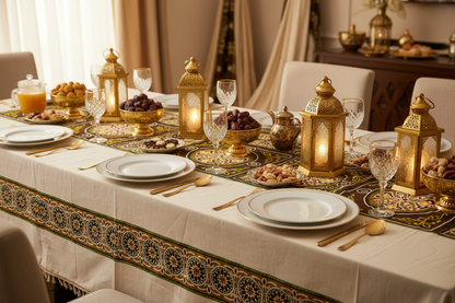 Green khayameya table cover