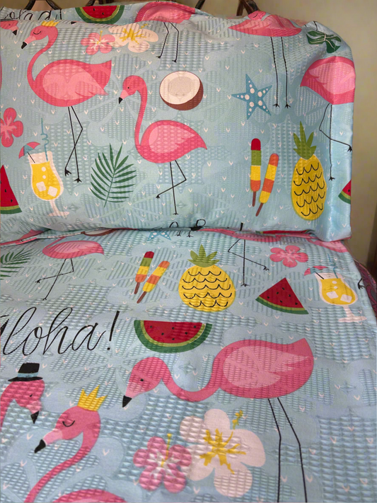 Aloha printed bed cover