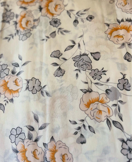 Floral branch printed bed sheet set
