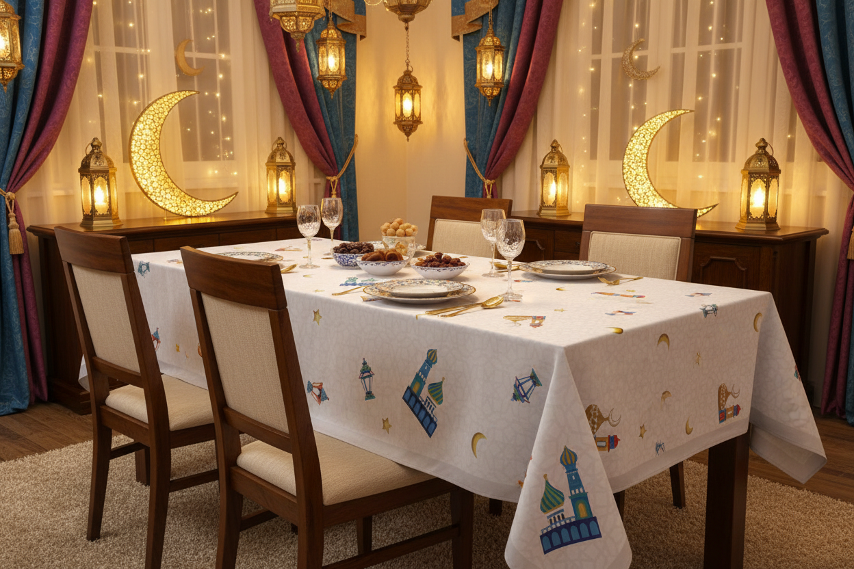 Colored mosque table cover