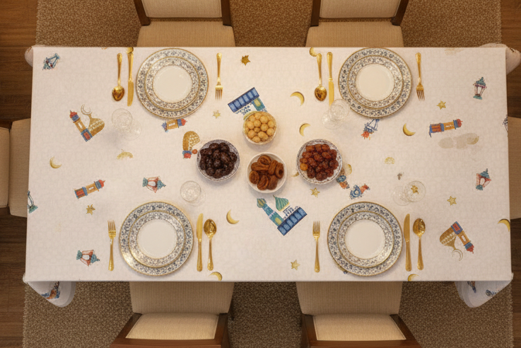 Colored mosque table cover