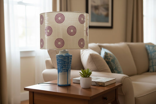 Boho circulos Magenta Lamp