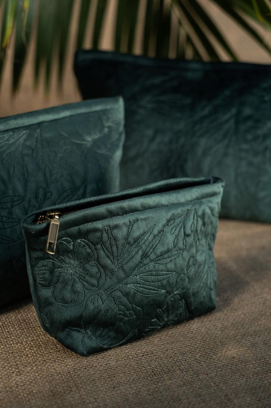 Flora velvet pouch