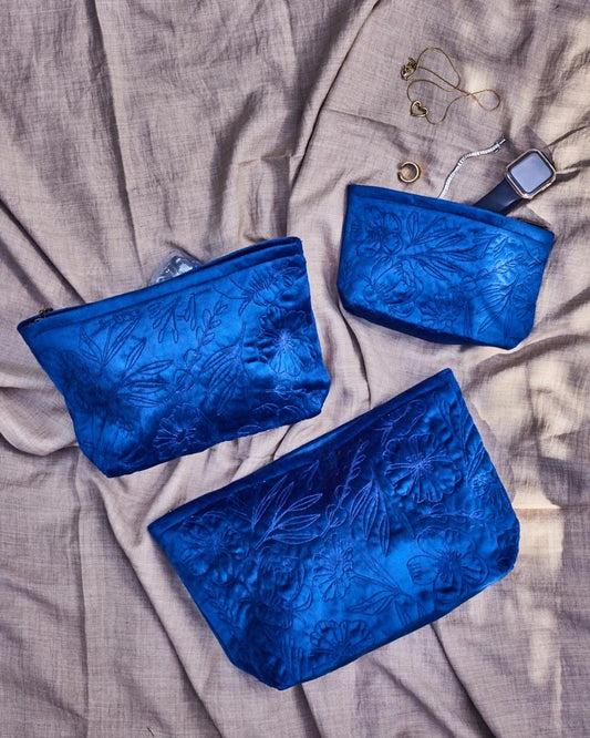 Flora velvet pouch